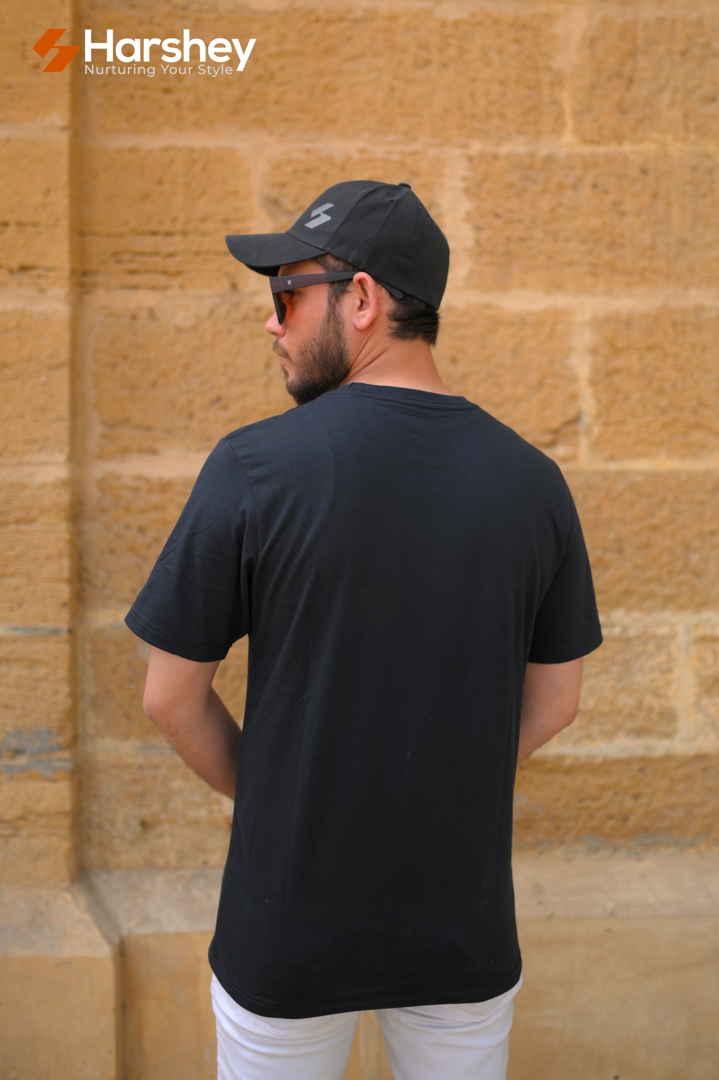 Crisp Cotton Jade Tee with Bold Harshey Logo