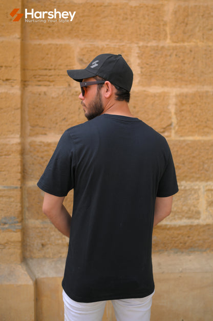 Crisp Cotton Jade Tee with Bold Harshey Logo